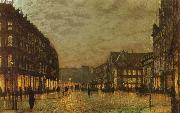 Boar Lane,Leeds by Lamplight Atkinson Grimshaw